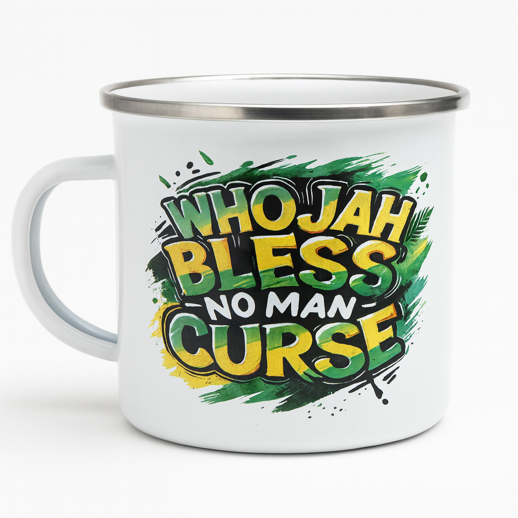Who Jah Bless No Man Curse – Enamel Mug