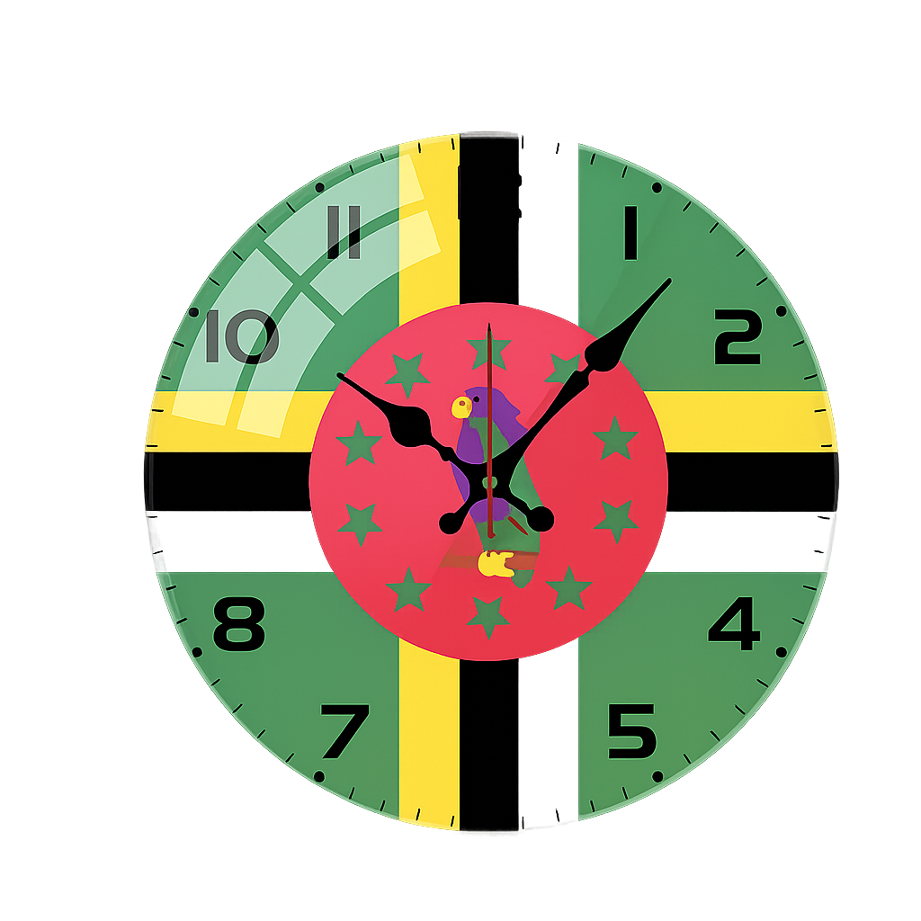 Dominica Flag Wall Clock